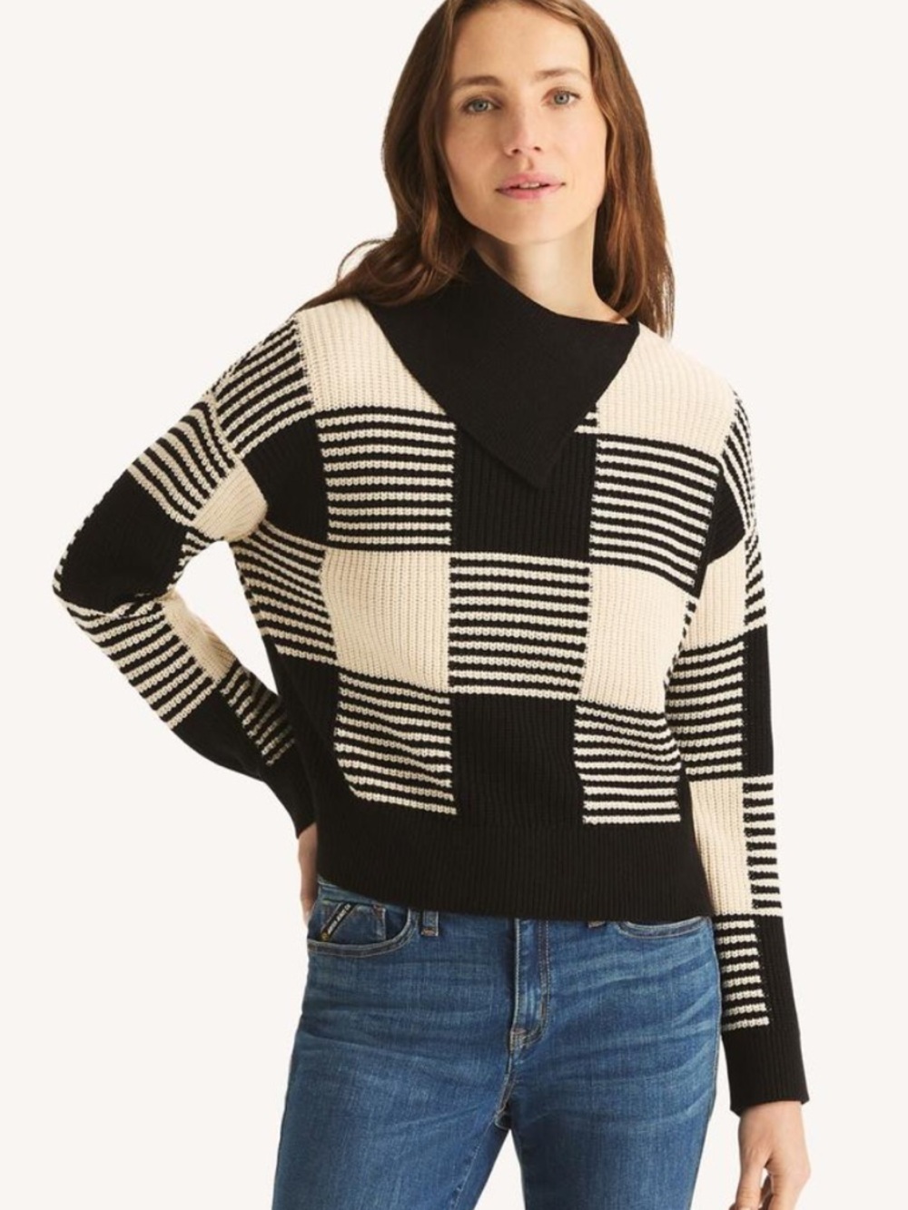 Nautica
Womens Buffalo Check Split Turtle-Neck Sweater